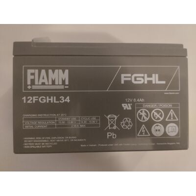 Batterie Fiamm 12fghl34 Scelle Au Plomb Rechargeable 12 V 8,4 Ah Long Life - Publicité Batterie Fiamm 12fghl34 Scelle Au Plomb Rechargeable 12 V 8,4 Ah Long Life - Publicité