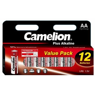 Lot 12 Piles Alcalines Bâton Jetable Lr06 Aa Lr6 2800 Mah 1.5v Camelion - Publicité Lot 12 Piles Alcalines Bâton Jetable Lr06 Aa Lr6 2800 Mah 1.5v Camelion - Publicité