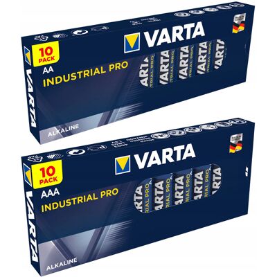 Piles Alcalines Varta Industrial Aa Aaa 20 Pcs Usage Professionnel - Publicité Piles Alcalines Varta Industrial Aa Aaa 20 Pcs Usage Professionnel - Publicité