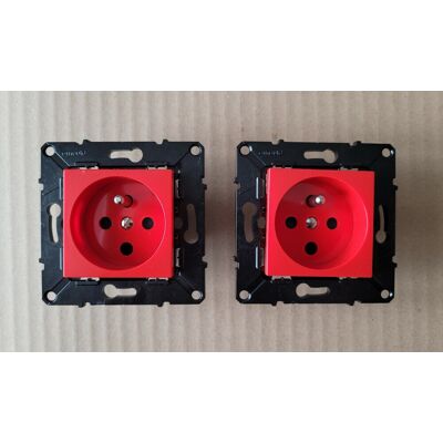 Lot De 2 Pc 2+t 16a Bornes À Vis - Rouge - Espace Evolution - Arnould 64035 - Publicité Lot De 2 Pc 2+t 16a Bornes À Vis - Rouge - Espace Evolution - Arnould 64035 - Publicité
