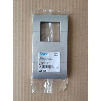 Hager Ws408t - 1 Plaque 2x2m Systo - Pose Verticale - Entraxe 71mm - Titane - Publicité Hager Ws408t - 1 Plaque 2x2m Systo - Pose Verticale - Entraxe 71mm - Titane - Publicité