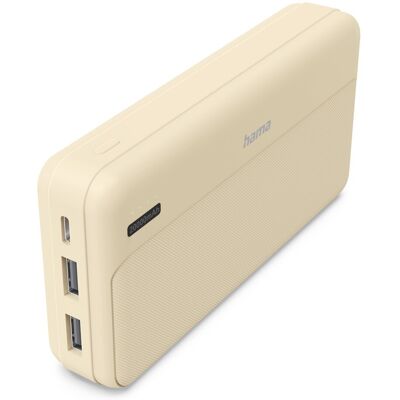 Hama Power Pack \"Pd 20\", 20 000 Mah, Sorties : 2 Usb-A, Sable - Publicité Hama Power Pack \"Pd 20\", 20 000 Mah, Sorties : 2 Usb-A, Sable - Publicité