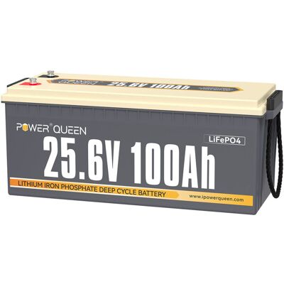 Powerqueen Power Queen Batterie Lithium 25,6v 100ah Batterie Lifepo4 Avec Bms 100a & Marine - Publicité Powerqueen Power Queen Batterie Lithium 25,6v 100ah Batterie Lifepo4 Avec Bms 100a & Marine - Publicité