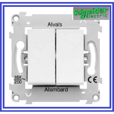 Alb81056 Schneider Alombard Double Interrupteur Va Et Vient Alvais - Publicité Alb81056 Schneider Alombard Double Interrupteur Va Et Vient Alvais - Publicité
