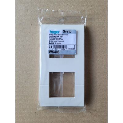Hager Ws408 - 1 Plaque 2x2m Systo - Pose Verticale - Entraxe 71mm - Blanc - Publicité Hager Ws408 - 1 Plaque 2x2m Systo - Pose Verticale - Entraxe 71mm - Blanc - Publicité