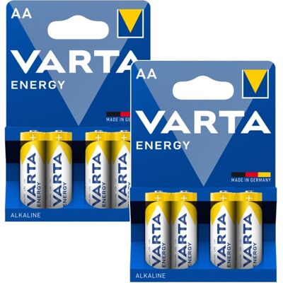 8 Piles Alcalines Varta Energy R-06 Lr06 Aa 1,5 V - Publicité 8 Piles Alcalines Varta Energy R-06 Lr06 Aa 1,5 V - Publicité