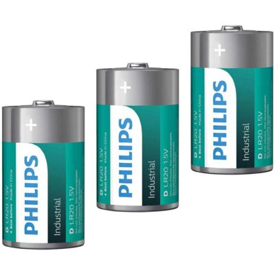 3x Philips Piles Industrielles D Alcalines 1.5v Lr20 Mn1300 Bulk - Publicité 3x Philips Piles Industrielles D Alcalines 1.5v Lr20 Mn1300 Bulk - Publicité