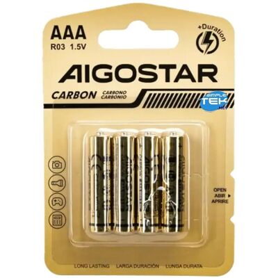 Aigostar - R03 - Carbon Zinc - 1.5V - Pile - Publicité Aigostar - R03 - Carbon Zinc - 1.5V - Pile - Publicité