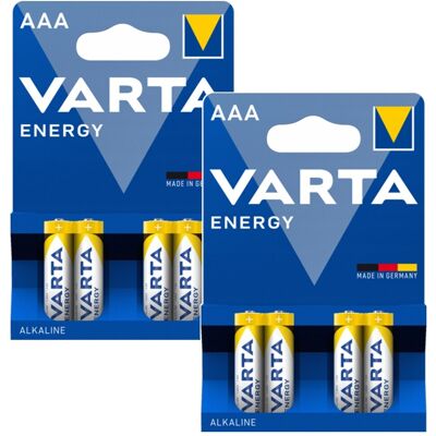 8 Piles Alcalines Varta Value Pack R-03 R03 Aaa 1,5 V - Publicité 8 Piles Alcalines Varta Value Pack R-03 R03 Aaa 1,5 V - Publicité