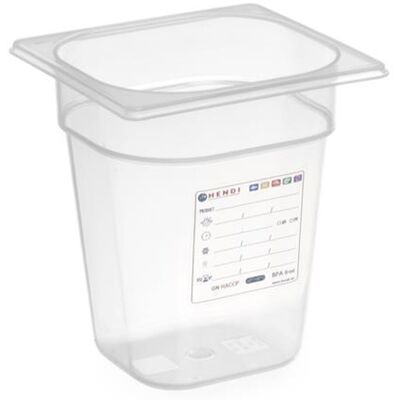HENDI - GN1/6 1.6L 100mm - PP - Hermétique - Boîte de rangement - Publicité HENDI - GN1/6 1.6L 100mm - PP - Hermétique - Boîte de rangement - Publicité