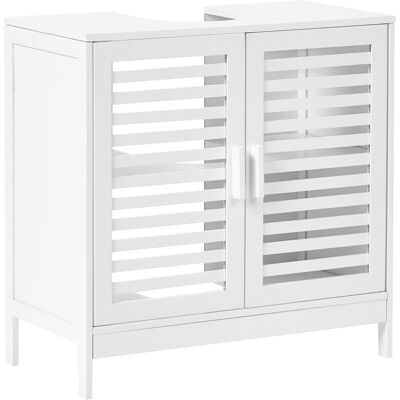 Beliani Meuble De Lavabo En Bambou Minimaliste Rangement De Salle De Bain Bois Blanc Mis - Publicité Beliani Meuble De Lavabo En Bambou Minimaliste Rangement De Salle De Bain Bois Blanc Mis - Publicité