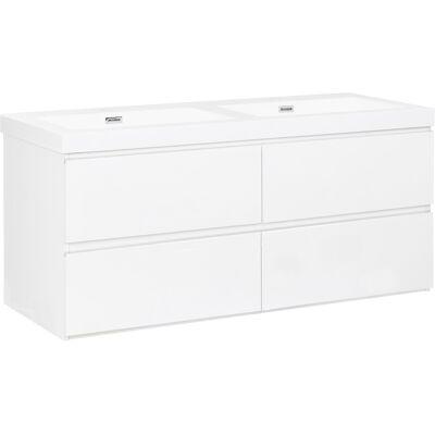 Beliani Meuble-Lavabo Mural Avec Double Vasque Pour Salle De Bain En Mdf 120 X 46 Cm Ave - Publicité Beliani Meuble-Lavabo Mural Avec Double Vasque Pour Salle De Bain En Mdf 120 X 46 Cm Ave - Publicité
