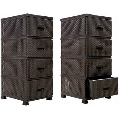 Sans Marque Komoda Szafka K2193 Brąz Regał Rattan Do Łazienki - Publicité Sans Marque Komoda Szafka K2193 Brąz Regał Rattan Do Łazienki - Publicité