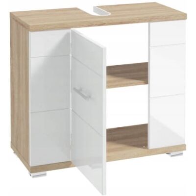 Deftrans Meuble Sous-Vasque Avec Découpe Pour Siphon 70 X 62,5 X 31,5 Cm Chêne Sonoma Bla - Publicité Deftrans Meuble Sous-Vasque Avec Découpe Pour Siphon 70 X 62,5 X 31,5 Cm Chêne Sonoma Bla - Publicité
