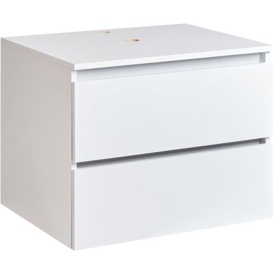 Beliani Meuble De Lavabo Suspendu Façade Cannelée 2 Tiroirs 60 X 47cm Effet Marbre Blanc - Publicité Beliani Meuble De Lavabo Suspendu Façade Cannelée 2 Tiroirs 60 X 47cm Effet Marbre Blanc - Publicité