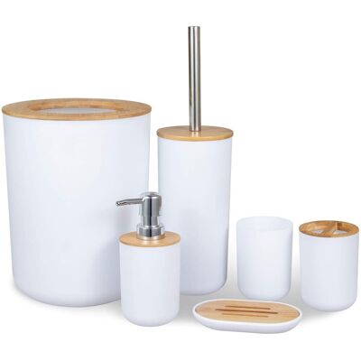 Gockowiak Ensemble De 6 Accessoires De Salle De Bain Timor Blancs - Publicité Gockowiak Ensemble De 6 Accessoires De Salle De Bain Timor Blancs - Publicité