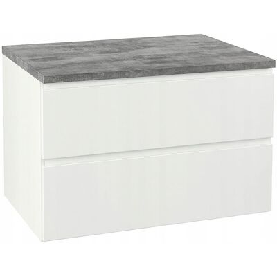 Deftrans Meuble De Salle De Bain Suspendu Blanc 80x50 Avec Plan De Travail Pour Lavabo, C - Publicité Deftrans Meuble De Salle De Bain Suspendu Blanc 80x50 Avec Plan De Travail Pour Lavabo, C - Publicité