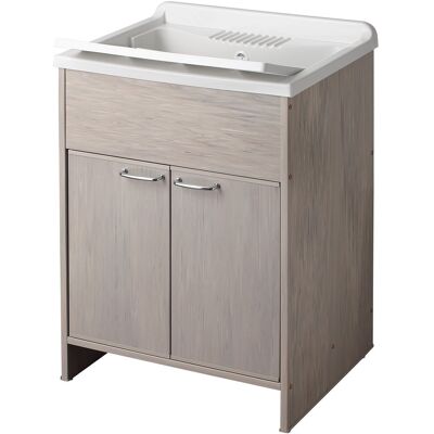 Negrari Bac À Laver Avec Meuble Chêne 60x50 En Pvc Cm Mod. Garden - Publicité Negrari Bac À Laver Avec Meuble Chêne 60x50 En Pvc Cm Mod. Garden - Publicité