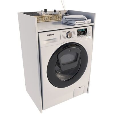 Armoire à laver TS Blanc - Rangement moderne pour salle de bain - Publicité Armoire à laver TS Blanc - Rangement moderne pour salle de bain - Publicité