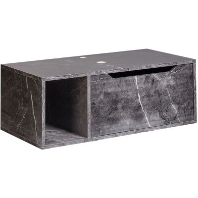 Beliani Armoire De Toilette Suspendue Murale Effet Marbre 80 X 40cm Façade Cannelée Noir - Publicité Beliani Armoire De Toilette Suspendue Murale Effet Marbre 80 X 40cm Façade Cannelée Noir - Publicité