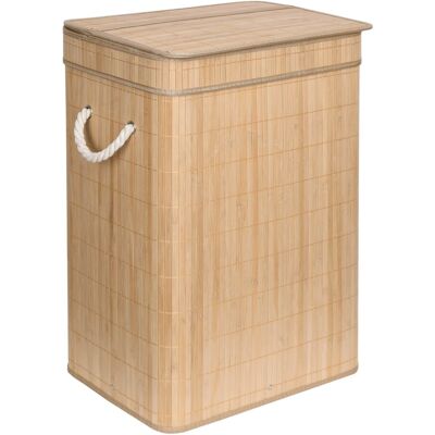 Gockowiak Panier À Linge Soren 80l En Bambou Naturel Avec Couvercle - Publicité Gockowiak Panier À Linge Soren 80l En Bambou Naturel Avec Couvercle - Publicité