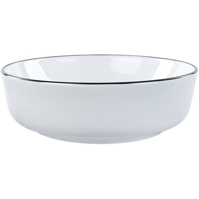 Beliani Lavabo Rond En Céramique 42 Cm Brillant Vasque Comptoir Classique Blanc Avec Bor - Publicité Beliani Lavabo Rond En Céramique 42 Cm Brillant Vasque Comptoir Classique Blanc Avec Bor - Publicité