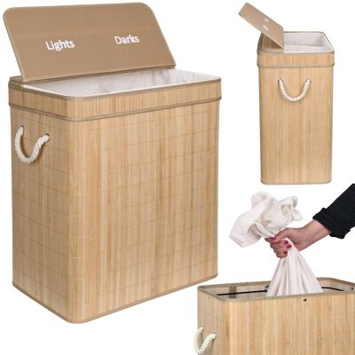 Gockowiak Panier À Linge Soren En Bambou, 2 Compartiments, Naturel - Publicité Gockowiak Panier À Linge Soren En Bambou, 2 Compartiments, Naturel - Publicité