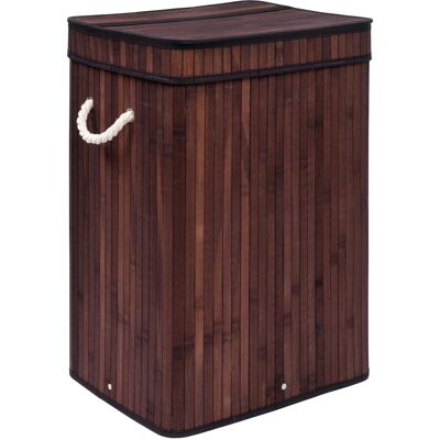 Sans Marque Panier À Linge Soren 80l En Bambou Wengé Avec Couvercle - Publicité Sans Marque Panier À Linge Soren 80l En Bambou Wengé Avec Couvercle - Publicité