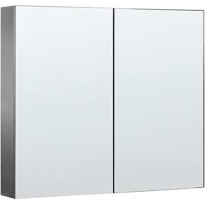 Beliani Armoire De Toilette 2 Portes 80 X 70 Cm Rangement 2 Etagères Miroirs Suspendu No - Publicité Beliani Armoire De Toilette 2 Portes 80 X 70 Cm Rangement 2 Etagères Miroirs Suspendu No - Publicité