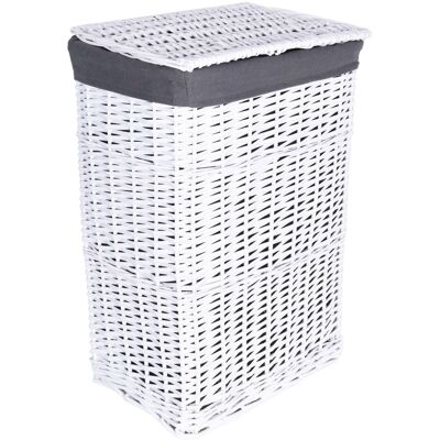 Gockowiak Panier En Osier 40 X 30 X 60 Cm - 72 L - Blanc Et Gris - Publicité Gockowiak Panier En Osier 40 X 30 X 60 Cm - 72 L - Blanc Et Gris - Publicité