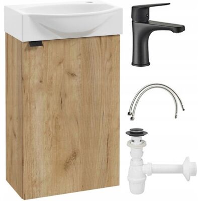 Deftrans Meuble Salle De Bains Suspendu 40 Cm Chêne, Vasque - Publicité Deftrans Meuble Salle De Bains Suspendu 40 Cm Chêne, Vasque - Publicité