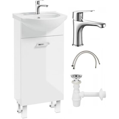 Deftrans Meuble Mea 40x84 Avec Vasque Et Robinet - Publicité Deftrans Meuble Mea 40x84 Avec Vasque Et Robinet - Publicité