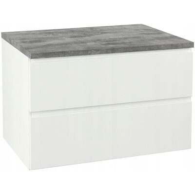 Deftrans Meuble Salle De Bain Suspendu Blanc 60 Cm, 2 Tiroirs - Publicité Deftrans Meuble Salle De Bain Suspendu Blanc 60 Cm, 2 Tiroirs - Publicité