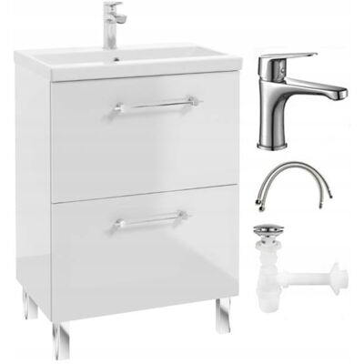 Deftrans Ensemble Salle De Bain Cassandra 50 Cm Blanc - Publicité Deftrans Ensemble Salle De Bain Cassandra 50 Cm Blanc - Publicité