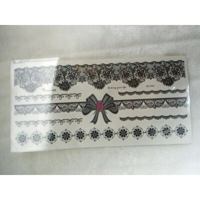 ART Planche Tatouages Temporaires Tattoo Dentelle Noeud Girly Tour De Bras Original - Publicité ART Planche Tatouages Temporaires Tattoo Dentelle Noeud Girly Tour De Bras Original - Publicité