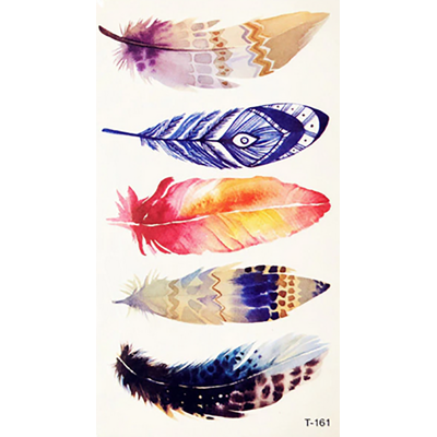 ART Petite Planche Tatouage Temporaire Tattoo 5 Plumes Ornementales Différentes - Publicité ART Petite Planche Tatouage Temporaire Tattoo 5 Plumes Ornementales Différentes - Publicité