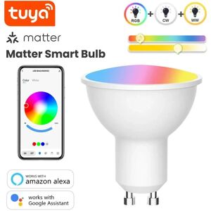 Tuya Gu10 Matter Ampoule Led Wifi Intelligente Rvb + Ww + Cw Ampoule Led Intelligente Tuya Gu10 Rgb+cct Compatible Avec Matter Et App - Publicité Tuya Gu10 Matter Ampoule Led Wifi Intelligente Rvb + Ww + Cw Ampoule Led Intelligente Tuya Gu10 Rgb+cct Compatible Avec Matter Et App - Publicité