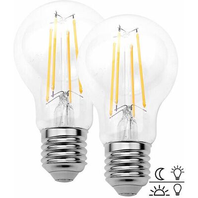 2 Ampoules E27 Filament Led 806 Lm Avec Détecteur De Luminosité - Luminea - Publicité 2 Ampoules E27 Filament Led 806 Lm Avec Détecteur De Luminosité - Luminea - Publicité