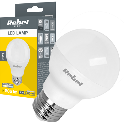 Ampoule Led E27 G45 8w 806lm 4000k Rebel - Publicité Ampoule Led E27 G45 8w 806lm 4000k Rebel - Publicité