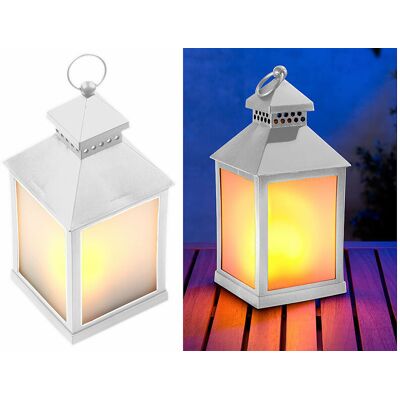 Lanterne À Led Effet Flamme Avec Minuteur - Blanc - Lunartec - Publicité Lanterne À Led Effet Flamme Avec Minuteur - Blanc - Lunartec - Publicité