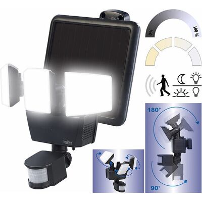 Projecteur D'Extérieur Led Solaire 3600 Lm Avec Capteur Pir - Luminea - Publicité Projecteur D'Extérieur Led Solaire 3600 Lm Avec Capteur Pir - Luminea - Publicité