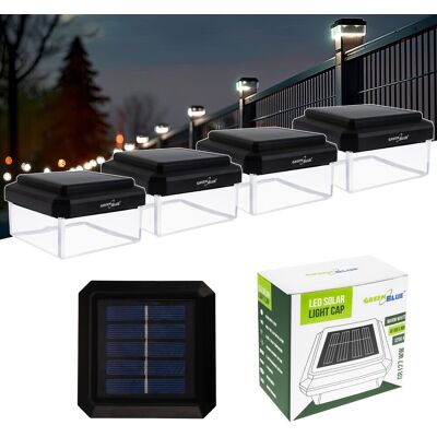 Greenblue Gb127 Ww Lot De 4 Lampe Solaire Pour Poteau 80x80 Mm 3200k Led - Publicité Greenblue Gb127 Ww Lot De 4 Lampe Solaire Pour Poteau 80x80 Mm 3200k Led - Publicité