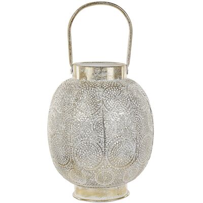 Beliani - Lanterne - Lantau - 30 Cm, En Métal Et Verre, Doré Et Blanc - Publicité Beliani - Lanterne - Lantau - 30 Cm, En Métal Et Verre, Doré Et Blanc - Publicité