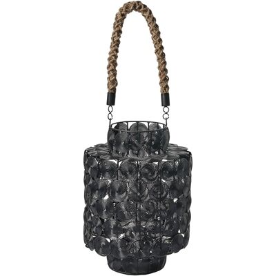 Beliani Lanterne En Métal Style Marocain Avec Poignée En Jute Bougeoir Noir Mmmojstir - Publicité Beliani Lanterne En Métal Style Marocain Avec Poignée En Jute Bougeoir Noir Mmmojstir - Publicité