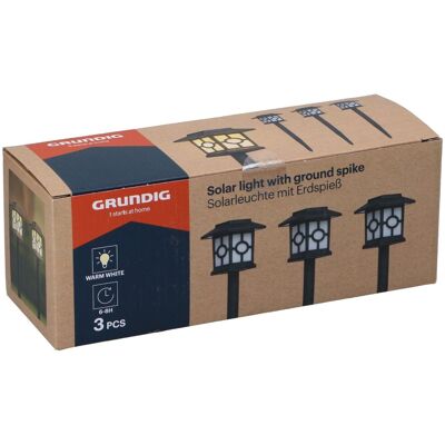 Grundig Solar Garden Lamps Set 3 Pièces - Éclairage De Jardin À Énergie Solaire - Publicité Grundig Solar Garden Lamps Set 3 Pièces - Éclairage De Jardin À Énergie Solaire - Publicité