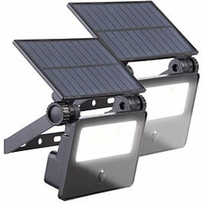 2 Projecteur Led Solaires 400 Lm Ftr-100 Avec Détecteur De Mouvement - Luminea - Publicité 2 Projecteur Led Solaires 400 Lm Ftr-100 Avec Détecteur De Mouvement - Luminea - Publicité
