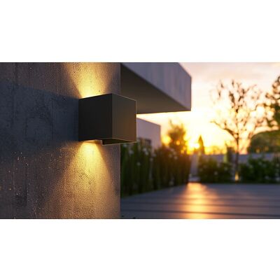 Luminea Applique Murale D'Extérieur Double Faisceau 385 lm Led G9 - Coloris Noir - Lumi - Publicité Luminea Applique Murale D'Extérieur Double Faisceau 385 lm Led G9 - Coloris Noir - Lumi - Publicité