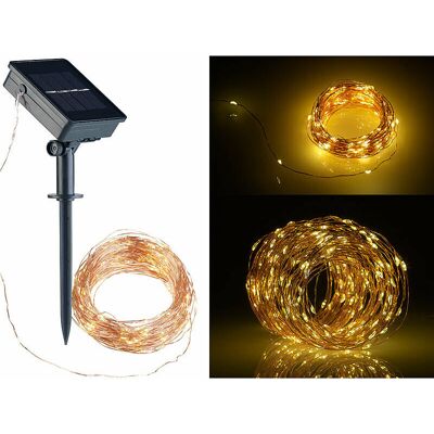 Lunartec - 200 LED Fil de cuivre 20m - Solar String Light - Publicité Lunartec - 200 LED Fil de cuivre 20m - Solar String Light - Publicité