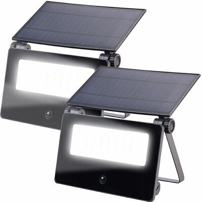 2 Projecteurs Led Solaires 1300 Lm Ftr-102 Avec Détecteur De Mouvement - Luminea - Publicité 2 Projecteurs Led Solaires 1300 Lm Ftr-102 Avec Détecteur De Mouvement - Luminea - Publicité
