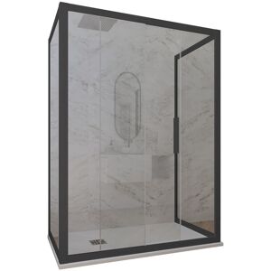 Forte Cabine Parois Douche 3 Côtés Coulissantes 70x100x70 En Pvc Anthracite Verre Deco - Publicité Forte Cabine Parois Douche 3 Côtés Coulissantes 70x100x70 En Pvc Anthracite Verre Deco - Publicité